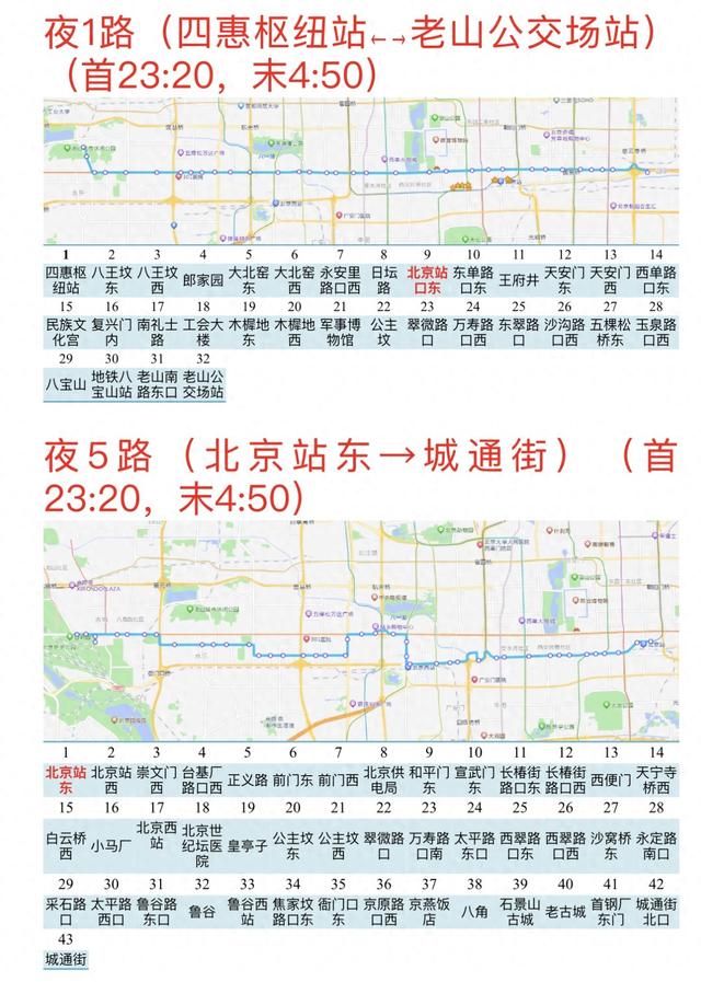 北京最新夜班车线路图